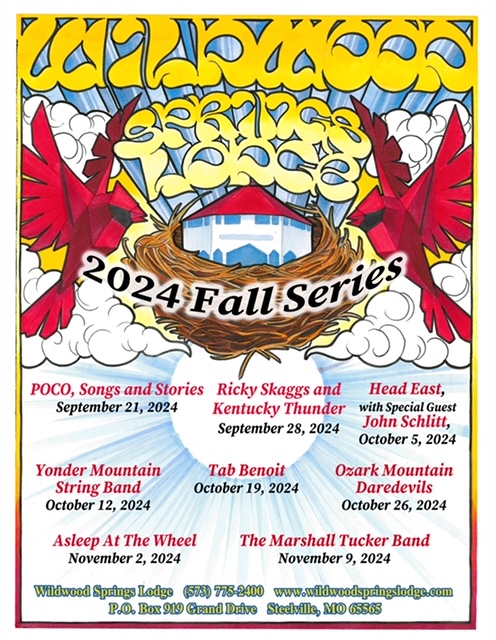 Wildwood Springs Lodge, Steelville MO. Fall Concert Poster. Download, Print and Share