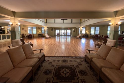 The Lobby at Wildwood Springs Lodge, Steelville, MO. A great place to gather friends.